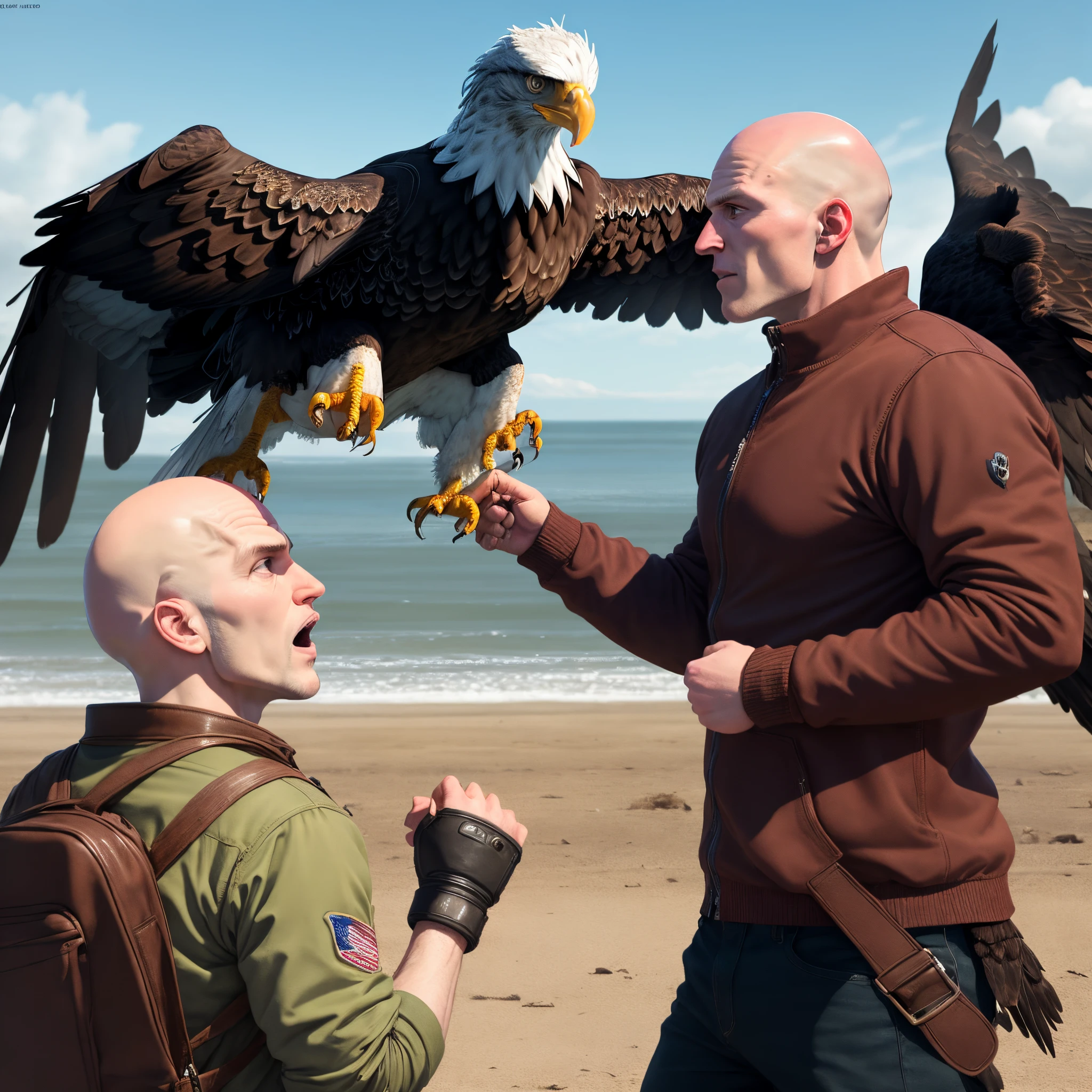 1 million apes fighting 1 million bald eagles