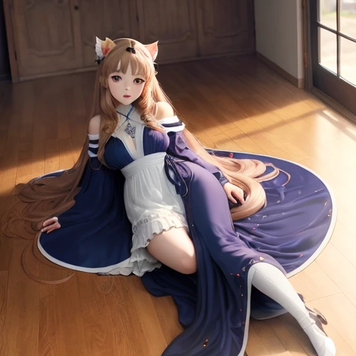 Anime girl with floor length hair