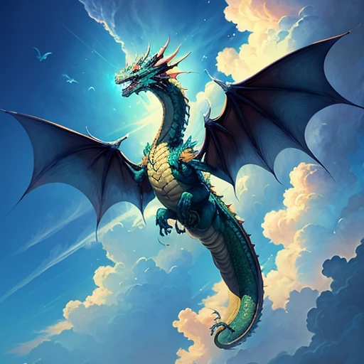 Dragon flying in the sky