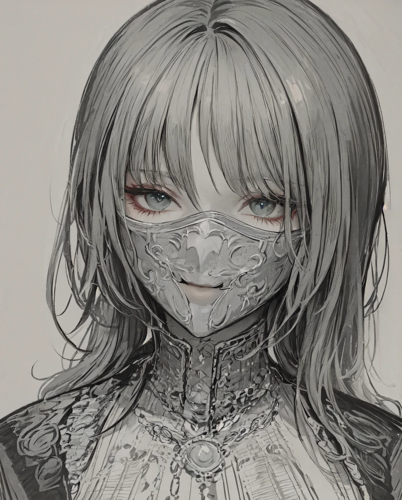 a closeup of a woman wearing a mask in the rain, Anonymous Sinister Killer, sin ojos, Ambiente de Dark Souls
