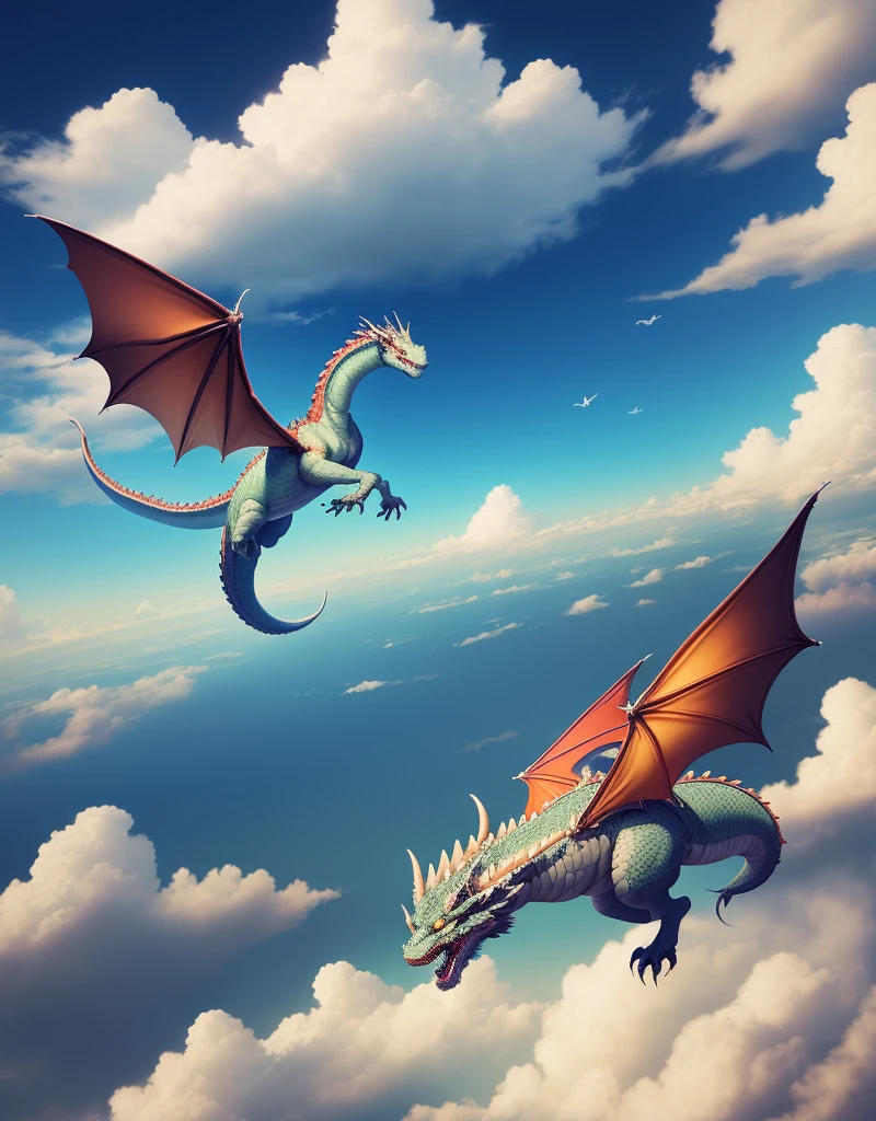 Dragon flying in the sky