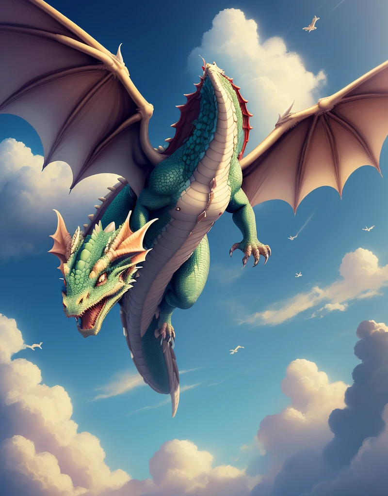 Dragon flying in the sky