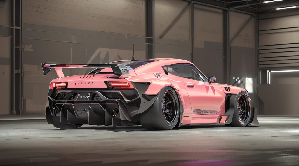 Hycode Supercar concept art((pastel pink, electric blue, black paintwork ...