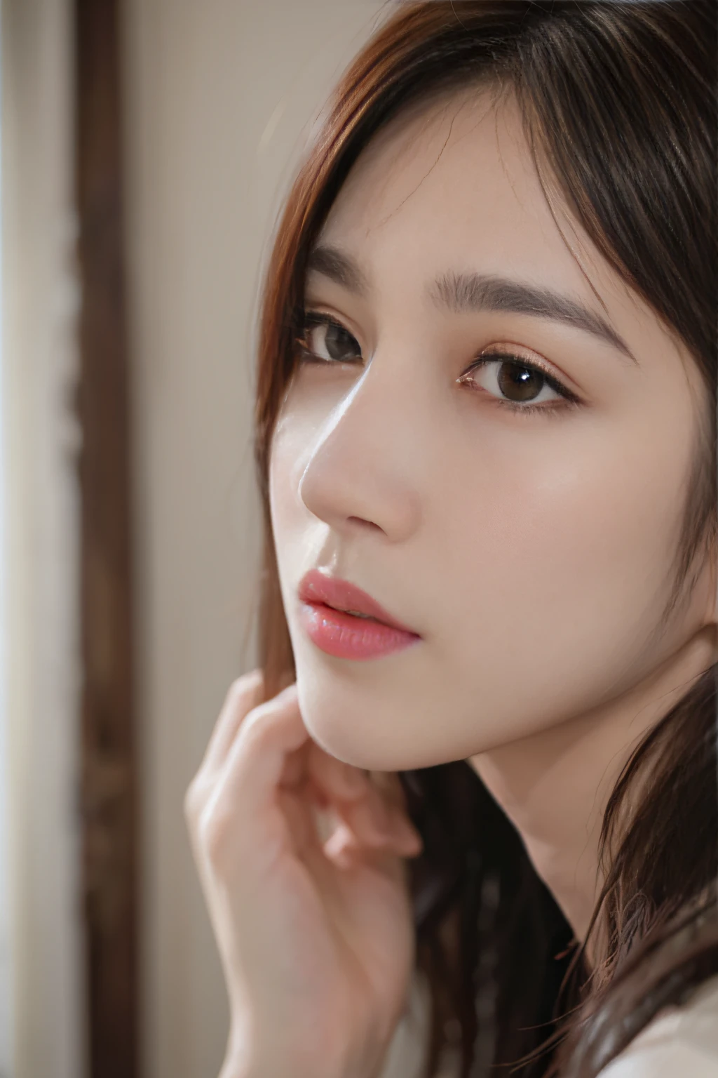 best quality, masterpiece, Ultra-high resolution, (facticity: 1.4), original photo, 1 girl, Mature, White JK, light