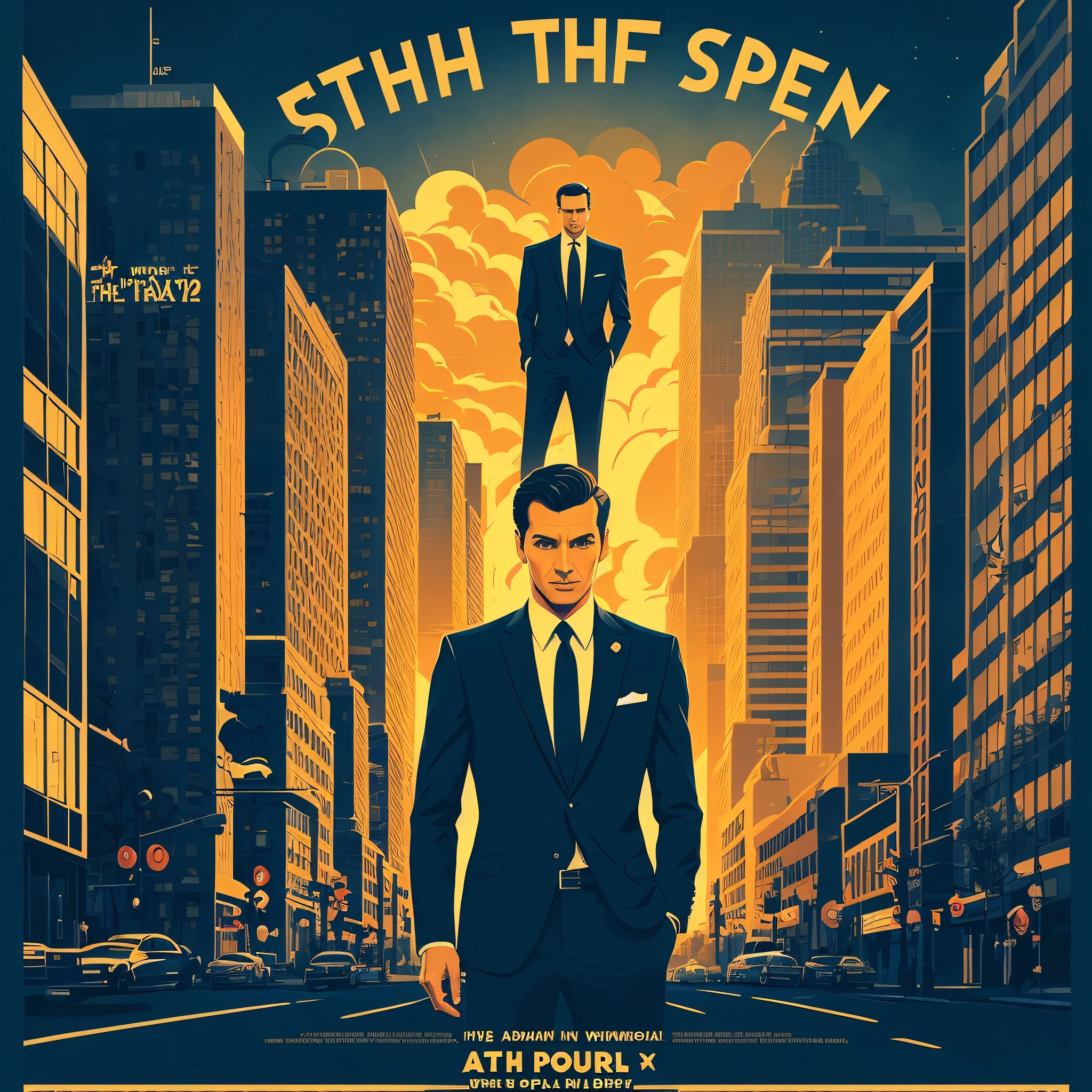 Image of a man in a suit and tie in front of a building, inspirado em Tom Baleia, Cartaz de Shephard Fairey, Martin then, advogado, Shepard Fairey, Directed by: Tom Baleia, Arte Oficial, Martin then, Retrato da obra, Tom Baleia 8 mil, Estilo Shepherd Fairey, official poster artwork