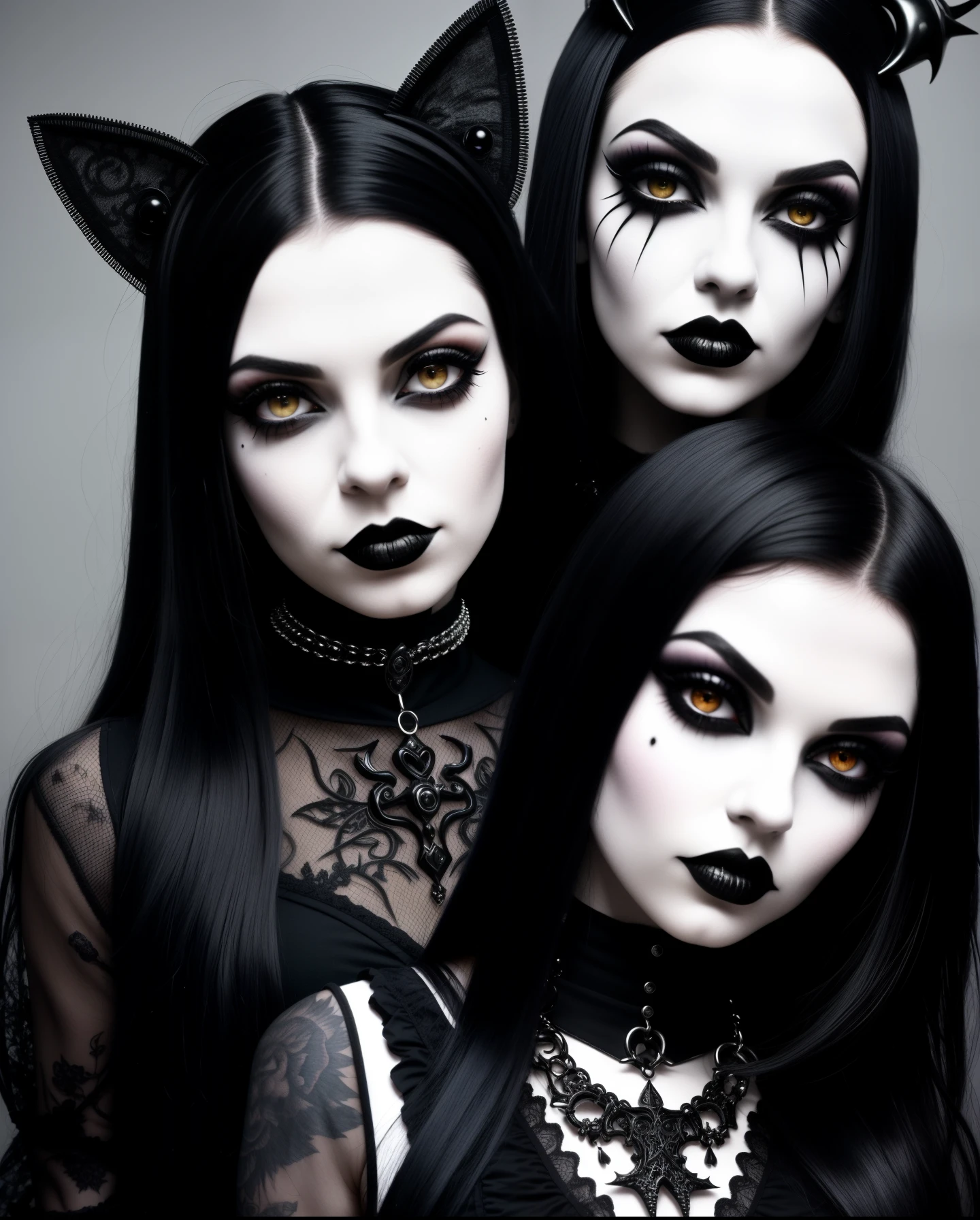 mulher arafada com maquiagem preta e um espartilho preto com um top preto, pale goth beauty, 1 7 -  - old h girl, gothic and futuristic, gothic aesthetic, goth girl, cybergoth, neo goth, goth woman, portrait of a goth catgirl, gothic style, very beautiful goth top model, gothic horror vibes, gothic aesthetic
