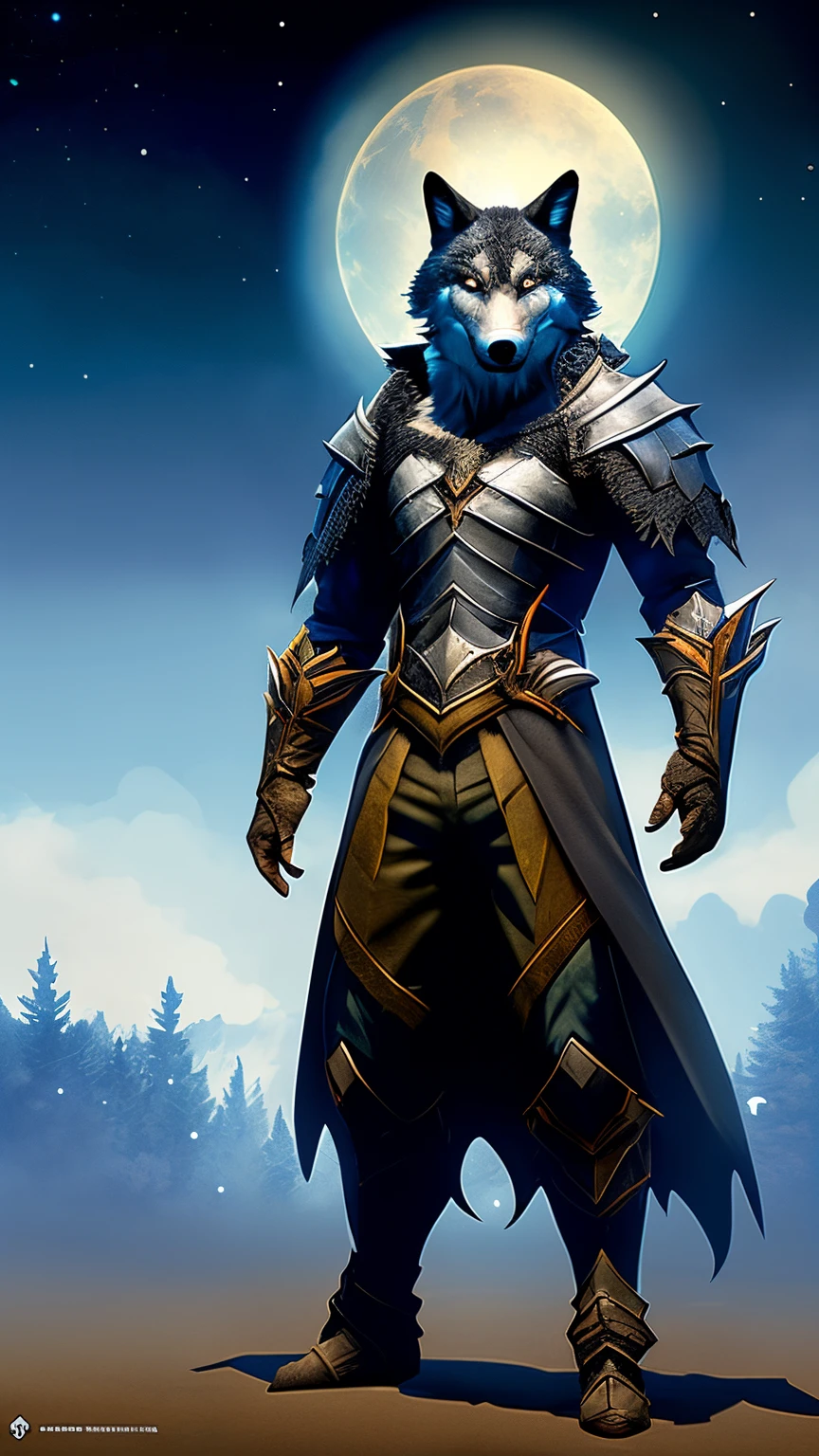 Dark fantasy wolf knight