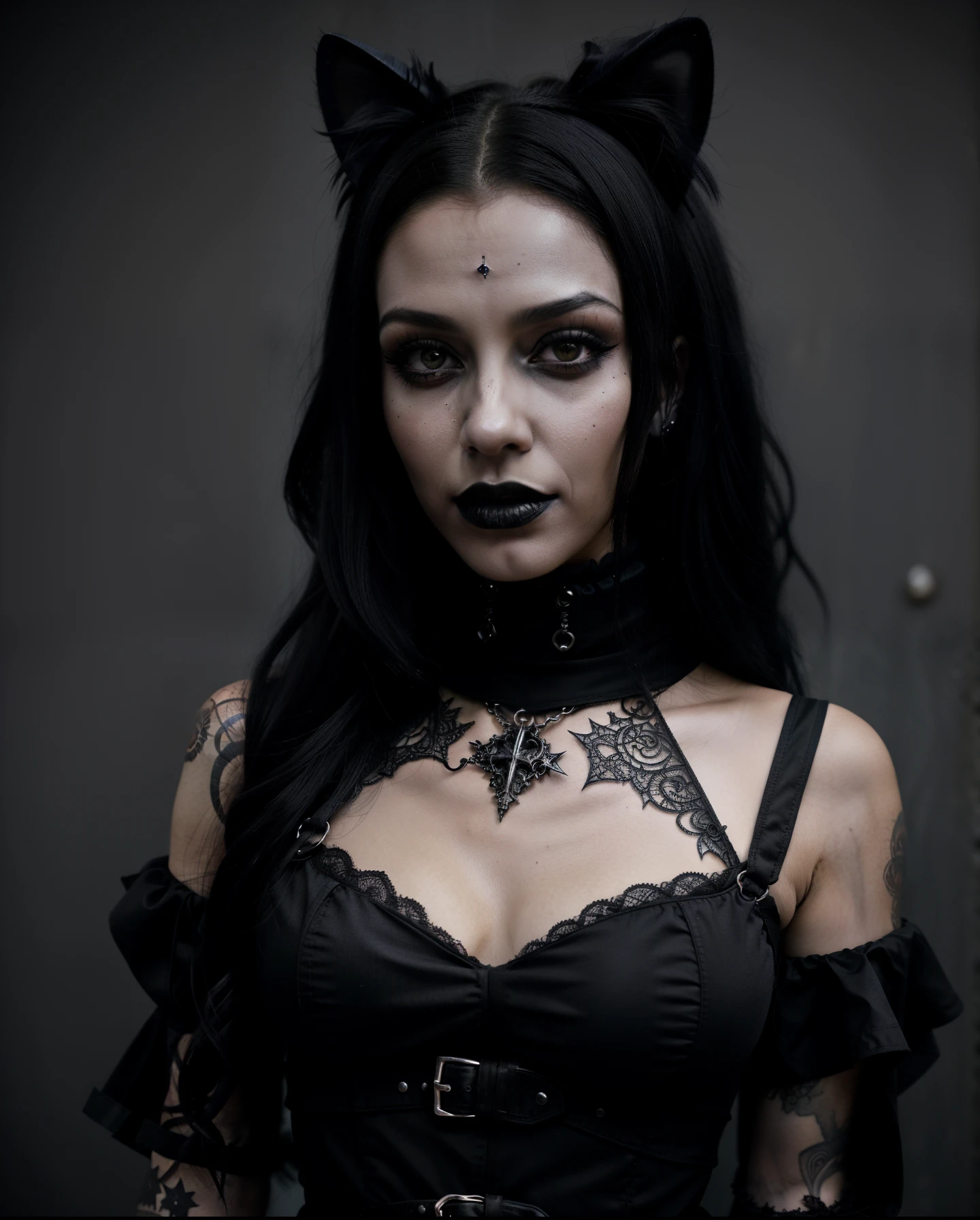a goth girl with viking warrior makeup