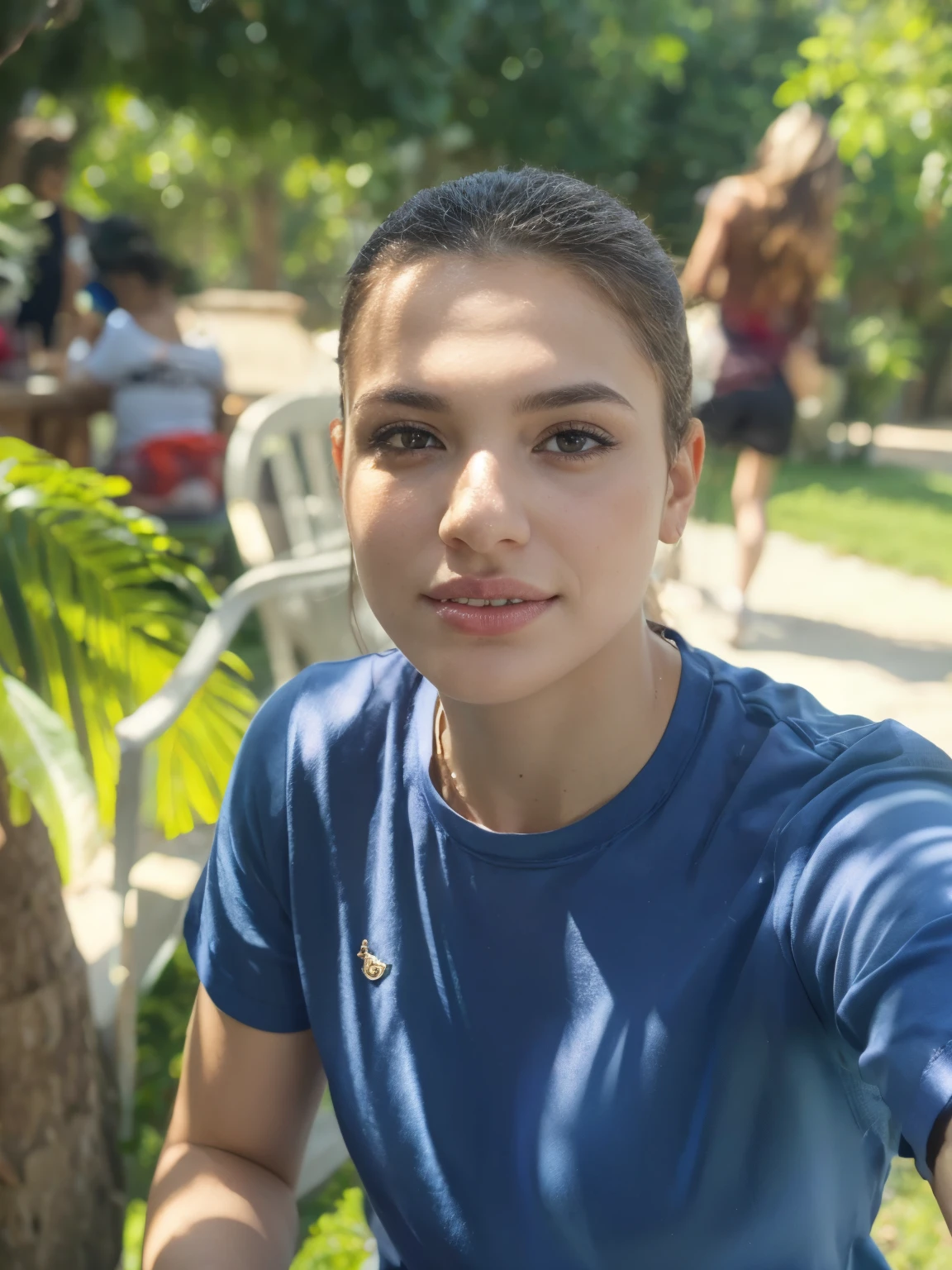 Rosto e nariz fino, thick lips, olhos castanhos e rei