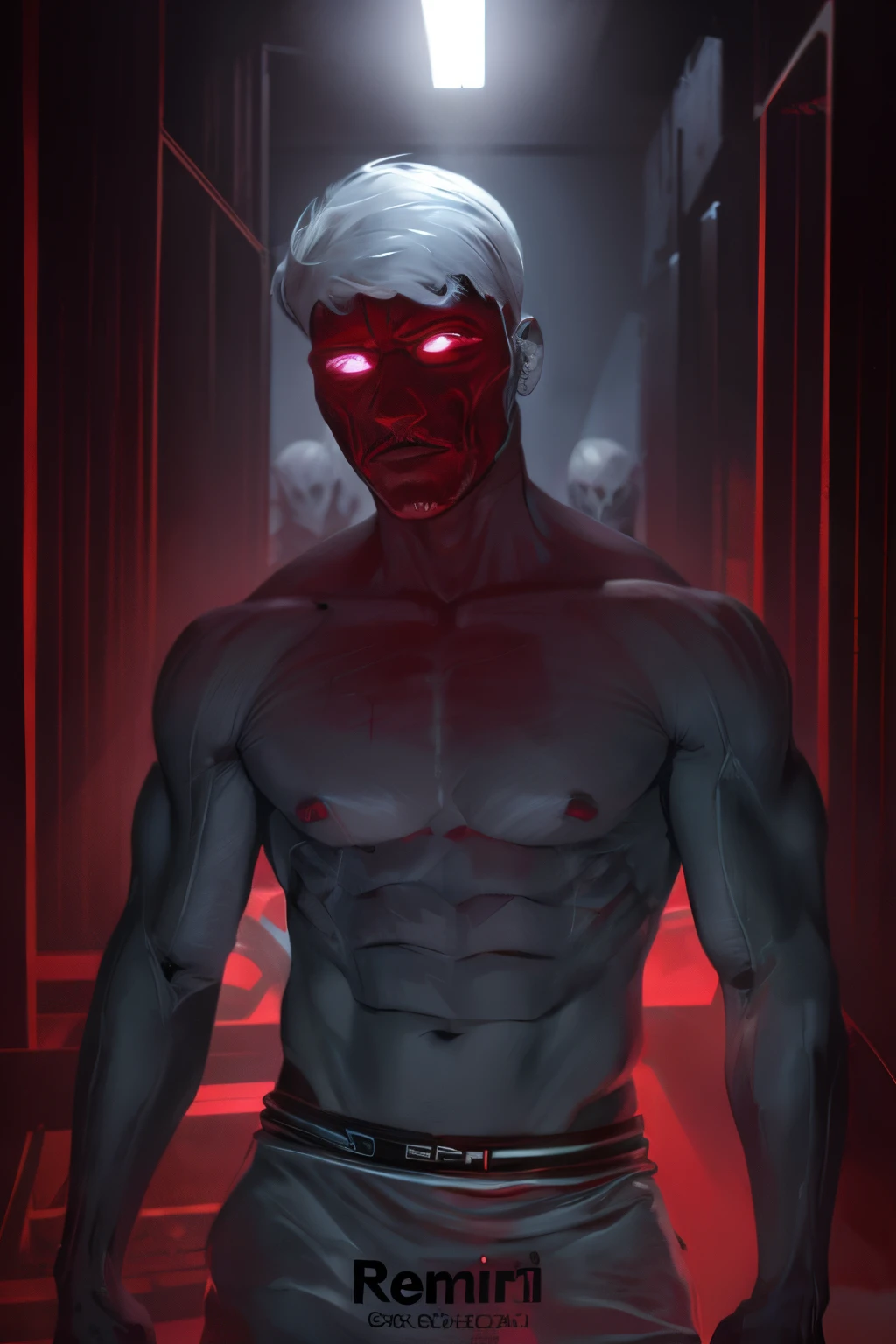 A phantom ghost in a cloak with red eyes dead looking like a grim reaper and spawn