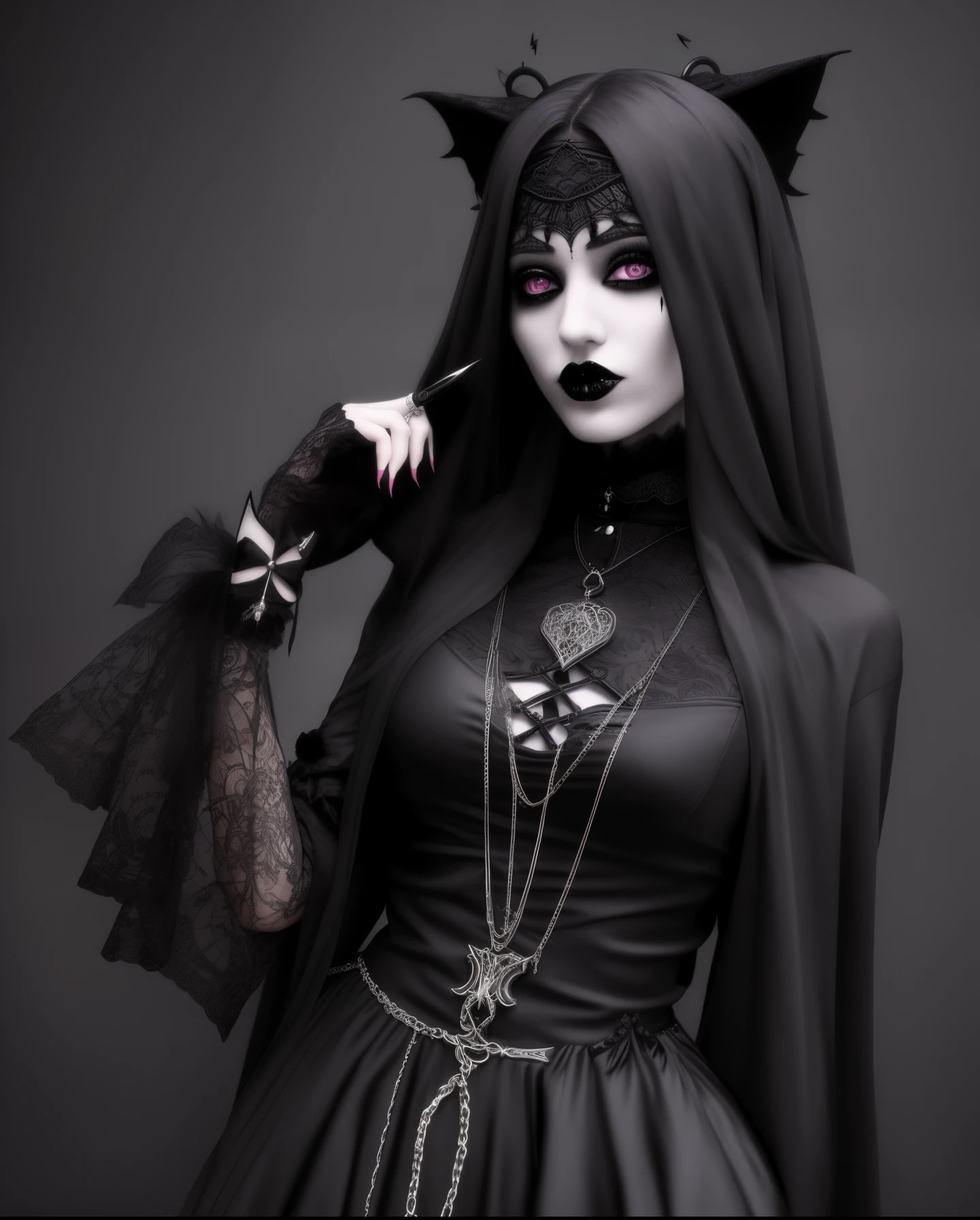 (1mulher) arafada com maquiagem preta e um espartilho preto com um top preto, pale goth beauty, 1 7 - year - old goth girl, gothic and futuristic, gothic aesthetic, goth girl, cybergoth, neo goth, goth woman, portrait of a goth catgirl, Gothic style, very beautiful goth top model, gothic horror vibes, gothic aesthetic