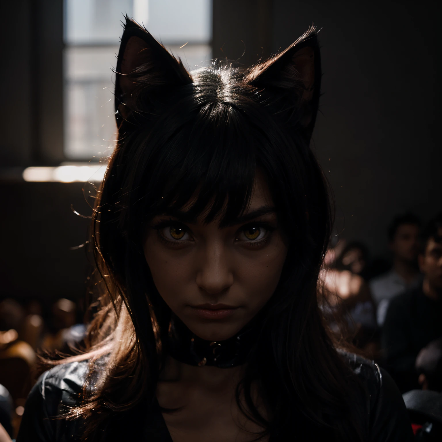 Black cat,Sharp eyes,Demons,Cartoon style