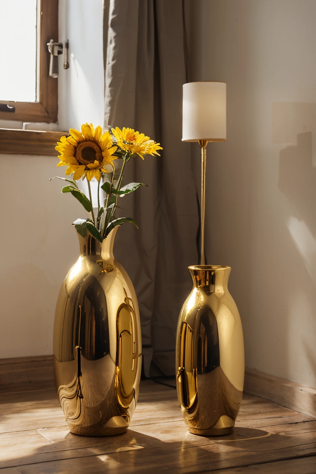 Sun decoration in golden small details