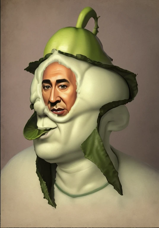 The head is an eggplant, Nicolas Cage's face on an eggplant, Kanye West made it with porridge, cursed images, Eggplant shaped dumpy man, onion man portrait, stephen gammel style, Peter Dutton as Potato, 1960s Rankin Bass Stop Motion Animation, cursed pictures,Eggplant has arms and legs