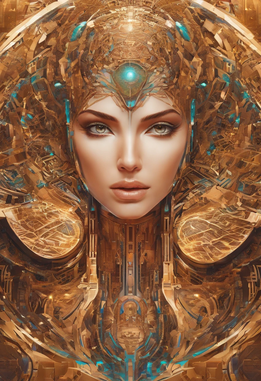 Stunning, insanely handsome 40 years old Brazilian Man God of Multiverse, Impossing, fitted Athletic Body, Suntan Skin, Wearing Egyptian Jewels Futuristic Cut Armor with Bracelets and with Intricate Isometric Fluid Galaxy Bioluminescence Effects, symmetrical, with Galaxies orbiting his perfect body, perfect detailed face, detailed symmetric circular honey iris pupils, ((Gorgeous Long light brown Fluid Hair)), Realistic, intricately detailed, cinematic, Isometric, awesome full color, gritty, mucha, klimt, 16k, hight definition, cinematic, neoprene, behance contest winner, portrait featured on unsplash, smooth, ultra high definition, ultra sharp focus, intricate artwork masterpiece, ominous, epic, TanvirTamim, trending on artstation, highly detailed, vibrant