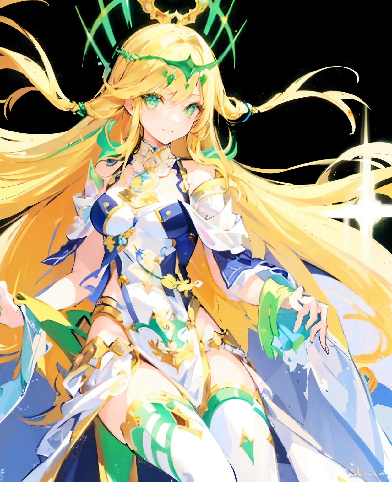 (((tmasterpiece:1.4,best qualtiy))+,(hyper-detailing)+,(Ultra-detailed eyes)+,(Ultra-detailed hair)+,Yellow-green eyes,Girl with a smile