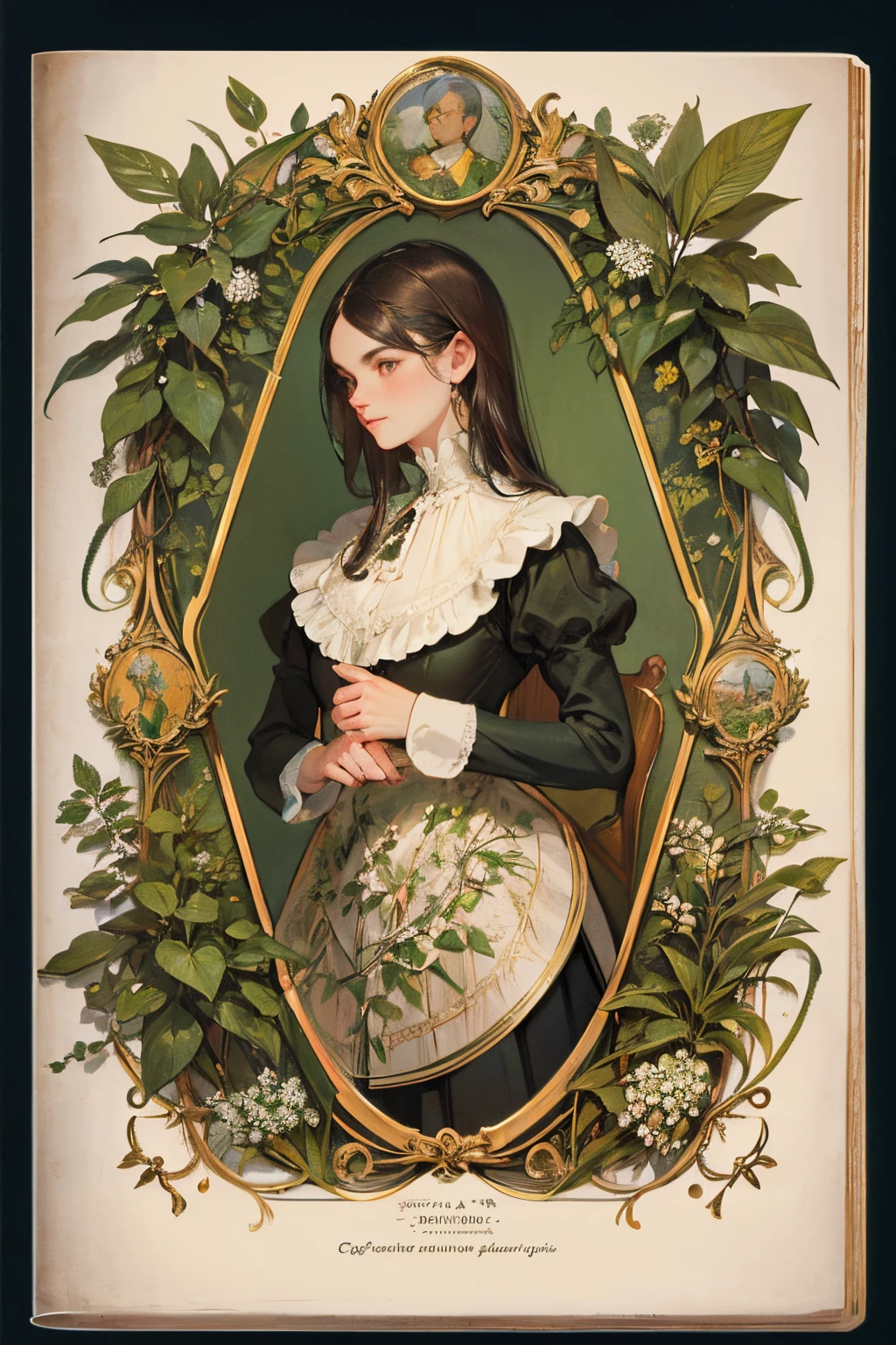 Vintage Victorian style An accurate encyclopedia of plants (Best quality at best:1.2), (Detailed pubic hair:1.2), (tmasterpiece:1.2), Vintage botanical illustration