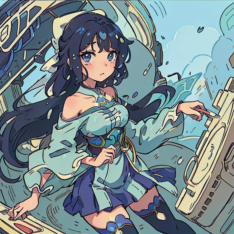 Character anime girl, manhwa, intricate design, dew drops