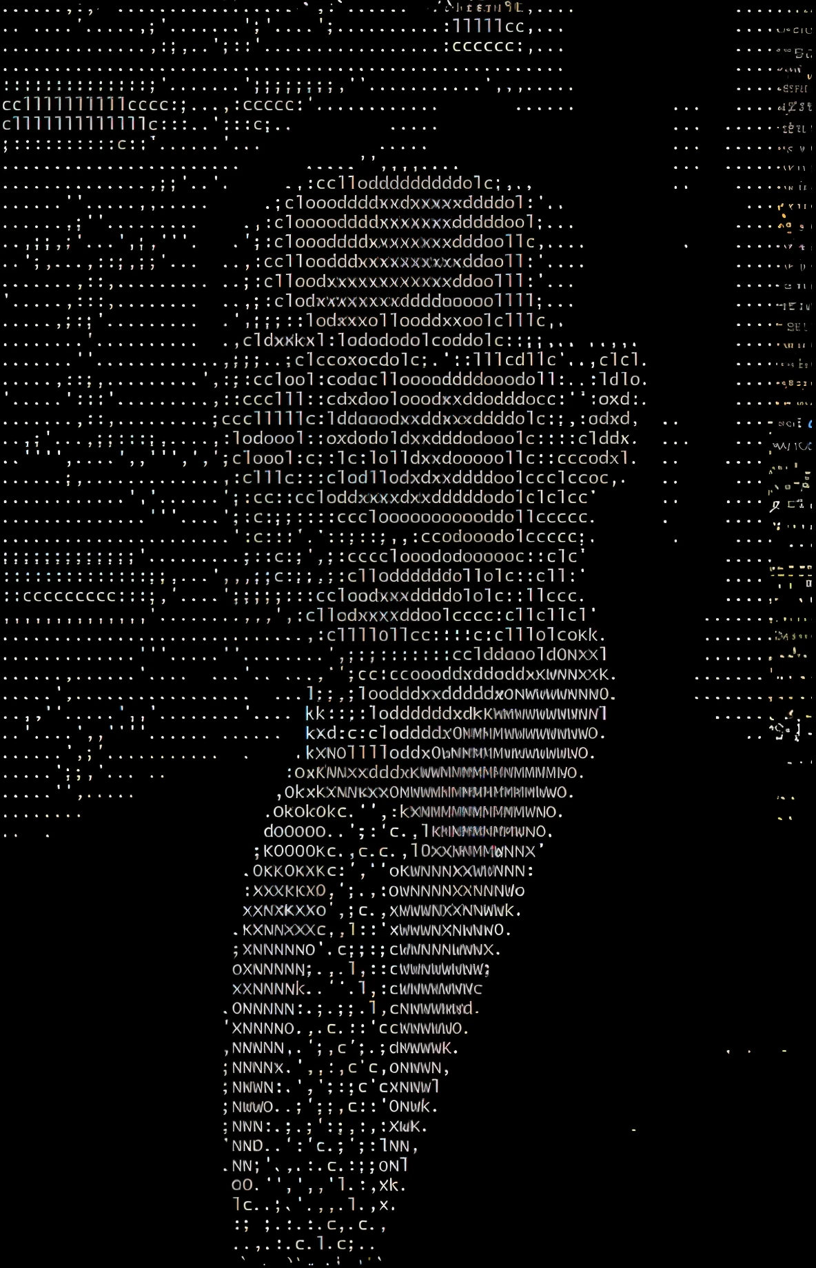 A rough man wearing a suit and tie on a black background々new image, ascii art, anime girl in ascii art style, ASCII, Corrupted data, ( ( dithered ) ), Faces made of notation, pixelated, Digital Screenshots, computer malfunction, Data Mossing, corrupted file, houdini algorithm generative art