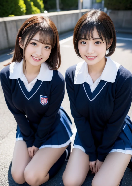 top-quality、Facial Focus、Soft light、(depth of fields)、超A high resolution、(Photorealsitic:1.4)、Raw photography、(above knee:1.4)、((Bend one knee slightly))2 Japan girls、Two 20-year-old girls、small tits、(full of shyness、cold smile:1.1)、(Brown-eyed)、detailed beautiful faces、(Cute hairstyle)、high-angle shot、Center view、Two arafe asian women in satin shimmies standing on city street、Phenomenally cute girl、japanaese girl、Wearing a lace slip shimmy、a hyperrealistic schoolgirl、a hyperrealistic schoolgirl、Schoolgirl Pose、full body Esbian、Nice skin、glistning skin、lovely thighs、glowing thigh、shining legs、Black high socks above the knee、High School in Japan 、乃木坂アイドル、韓国アイドル、Invite you inside、((Inviting eyes))