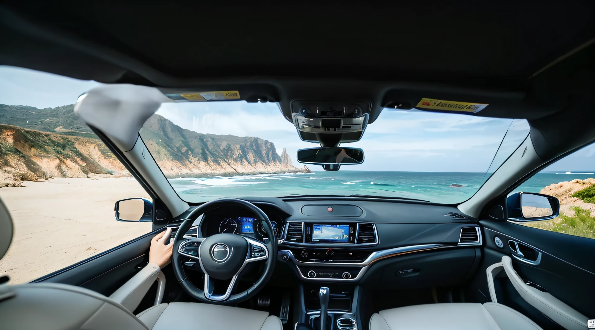 Drive along the coast in an open car、both sexes２a person、a couple、Live action、Jao Real