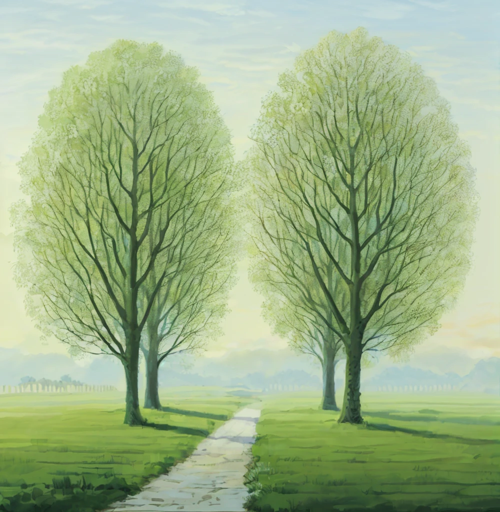 (((Best Quality))), high saturation, clear, reasonable structure, cartoon style, architecture, bridge, construction, castle, chimney, cloud, cloudy_sky, day, fantasy, door, grass, house, mountain, no_humans, outdoor, river, landscape, sky, sunset, tree, window, real, beautiful and amazing landscape oil painting Ghibli Studio Miyazaki's wheat field with blue sky and white clouds, wheat field, wheat --v6