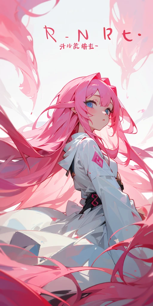 (masterpiece, best quality, detailed eyes),1girl with long pink hair
