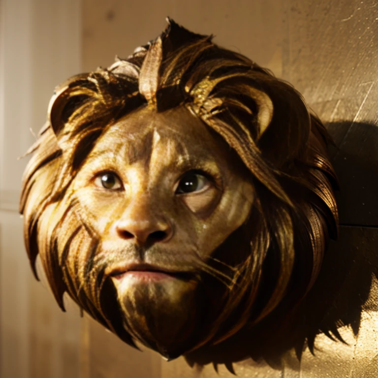 Logotipo 3D,,metalizado Dourado,With high resolution lion head 🦁
