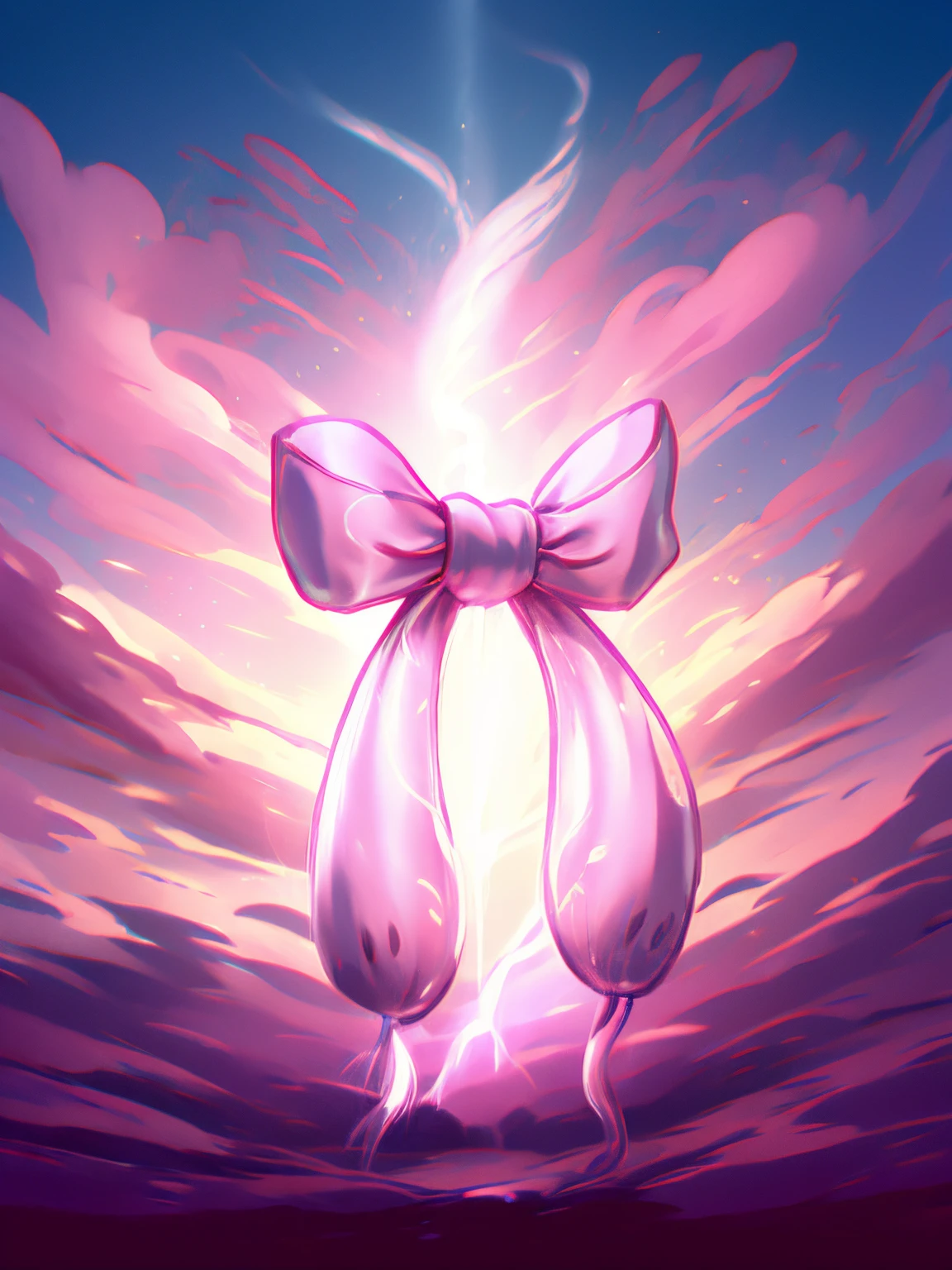 Pink bow,The tail of the bow is a snake