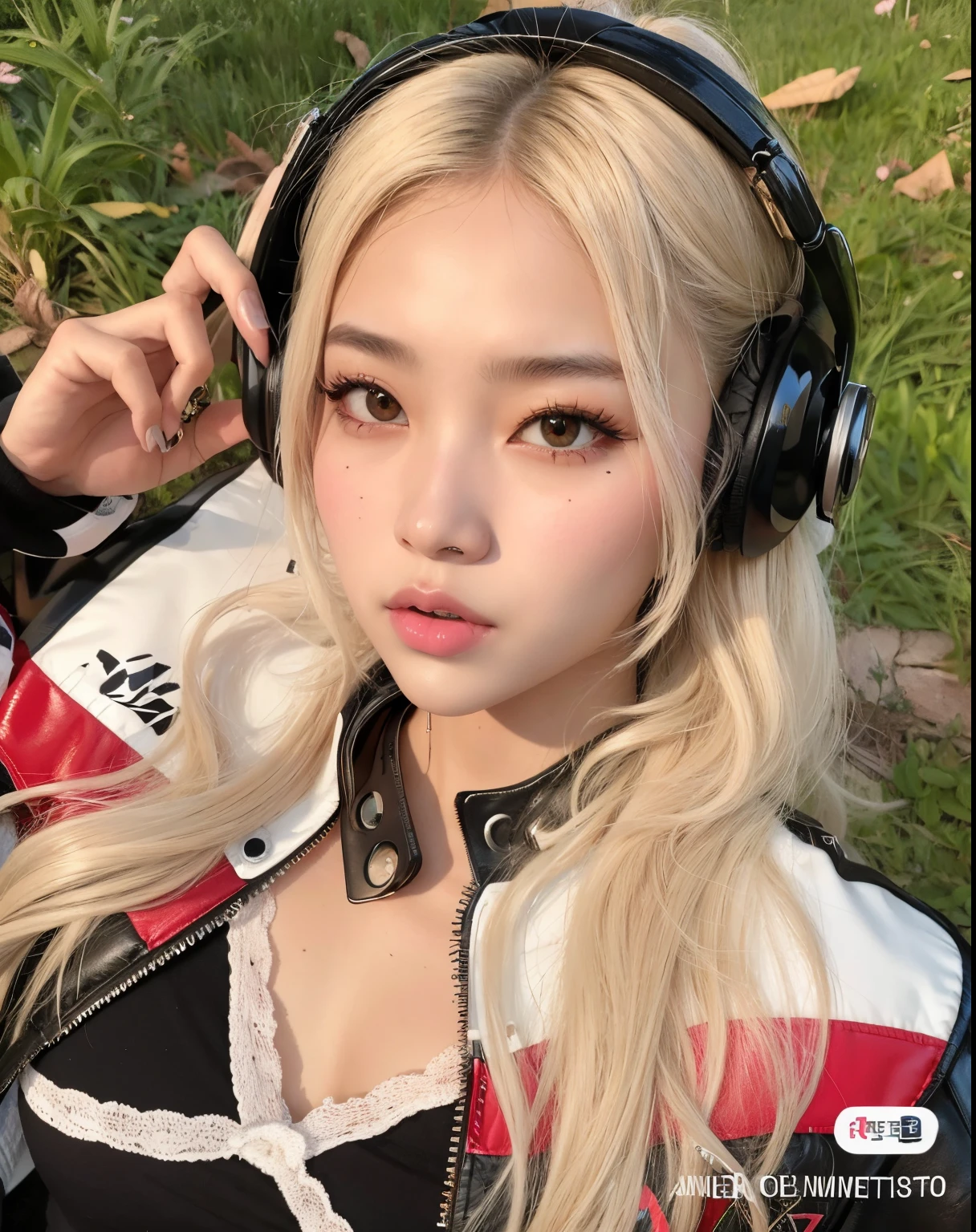 de cabelos loiros com fones de ouvido em sentar em uma motociCleta, Parque Roseanne do Blackpink, linda Delphine, ava max, meninaita de cabelos brancos, Retrato de Jossi de Blackpink, com fones de ouvido, com fones de ouvido, anime vibes, Cl, menina corealisa Manobal, Sakimichan Frank Franzzeta, Portrait of female Korean idol