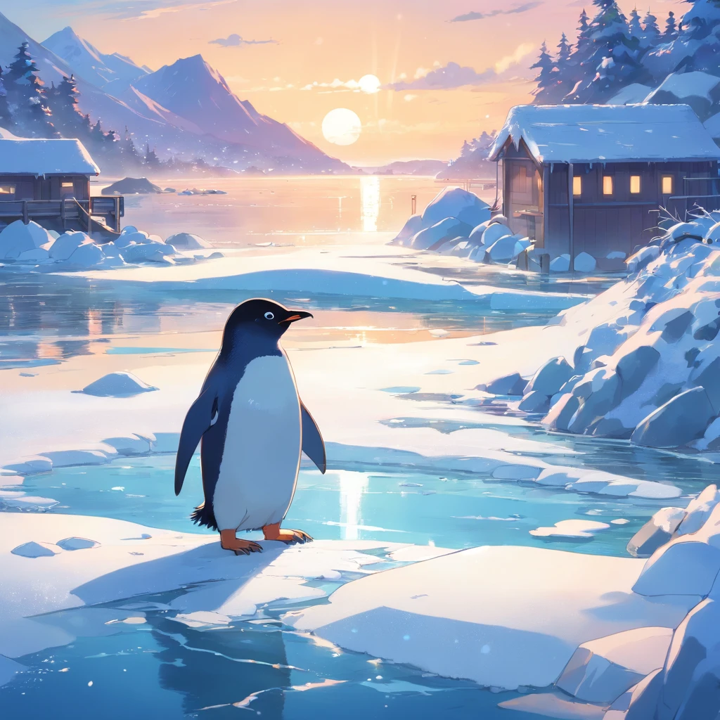 Snow-covered island, Lived, Little Penguin, Pedro, curious, Full of energy, eager, New adventures, reuthentic, Penguin Friends, Icy Beach, Slipped belly, Plunge into the cold waters.