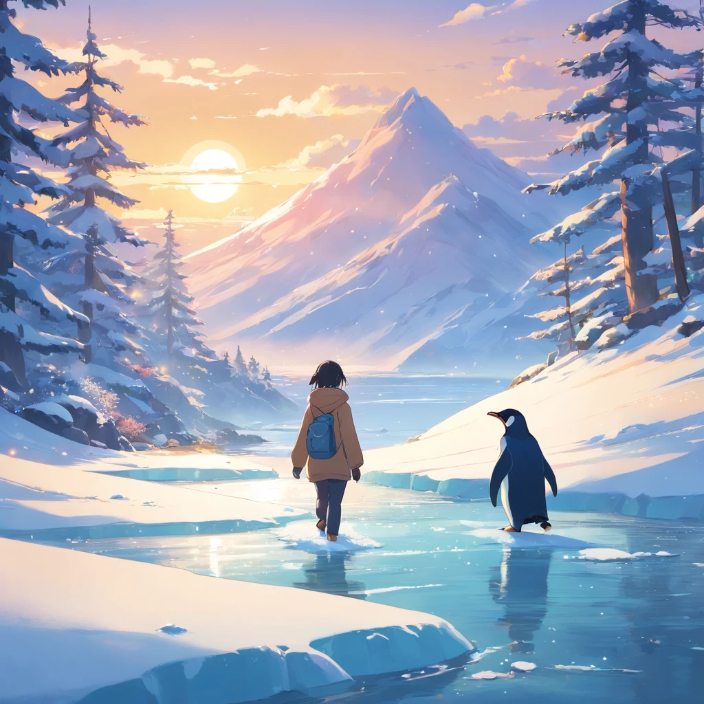 Snow-covered island, Lived, Little Penguin, Pedro, curious, Full of energy, eager, New adventures, reuthentic, Penguin Friends, Icy Beach, Slipped belly, Plunge into the cold waters.