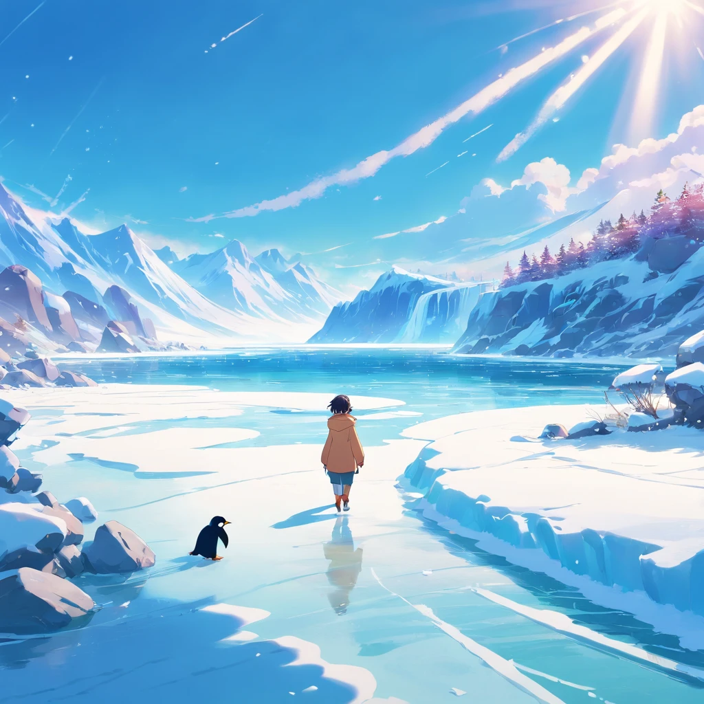 Snow-covered island, Lived, Little Penguin, Pedro, curious, Full of energy, eager, New adventures, reuthentic, Penguin Friends, Icy Beach, Slipped belly, Plunge into the cold waters.