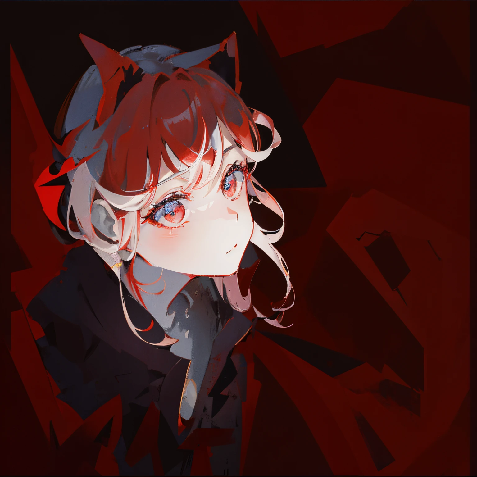 Create detailed concept art for an anime woman with the following description.:
Illustrates a brave anime girl dressed in imposing knight armor inspired by the theme of a black dragon.. Su cabello, negro profundo, cae en mechones que enmarcan con gracia su rostro. Destaca su mirada penetrante: un ojo exhibe un iris de color rojo intenso, mientras que el otro presenta un iris negro, acentuando su singularidad.
La sonrisa en su rostro es arrogante., adding a touch of determination and confidence.. Meticulously detailed knight armor incorporates design elements that evoke the imposing presence of a black dragon.. The contrast between the deep black of the armor and the vibrant red of its eyes contributes to a striking aesthetic..
The background may be an epic setting suggesting the girl's connection to the black dragon theme.., como ruinas antiguas o paisajes misteriosos. Lighting should highlight armor details and facial expression., creating an epic and captivating atmosphere.