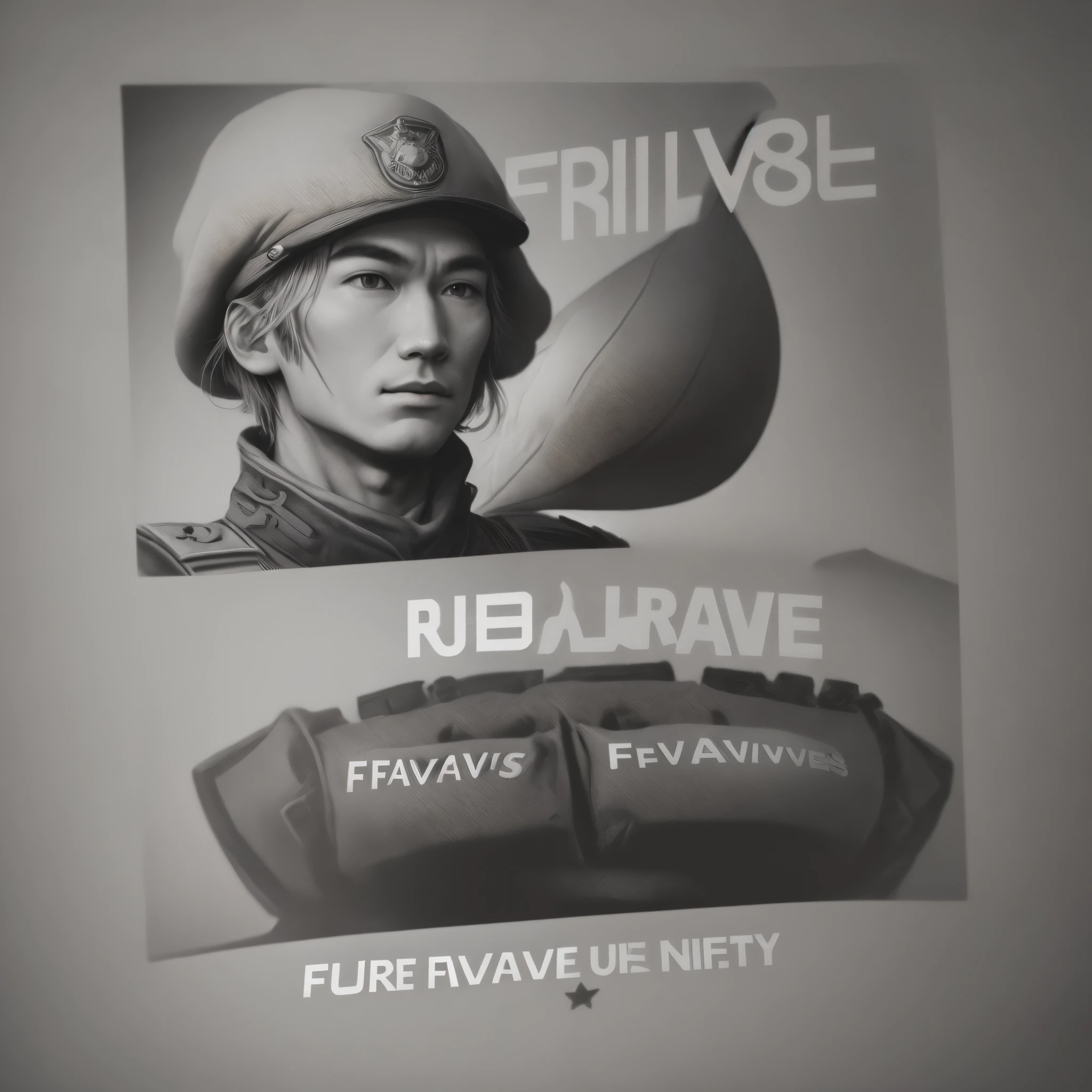 image logo with a text "fortune favors the brave" like military