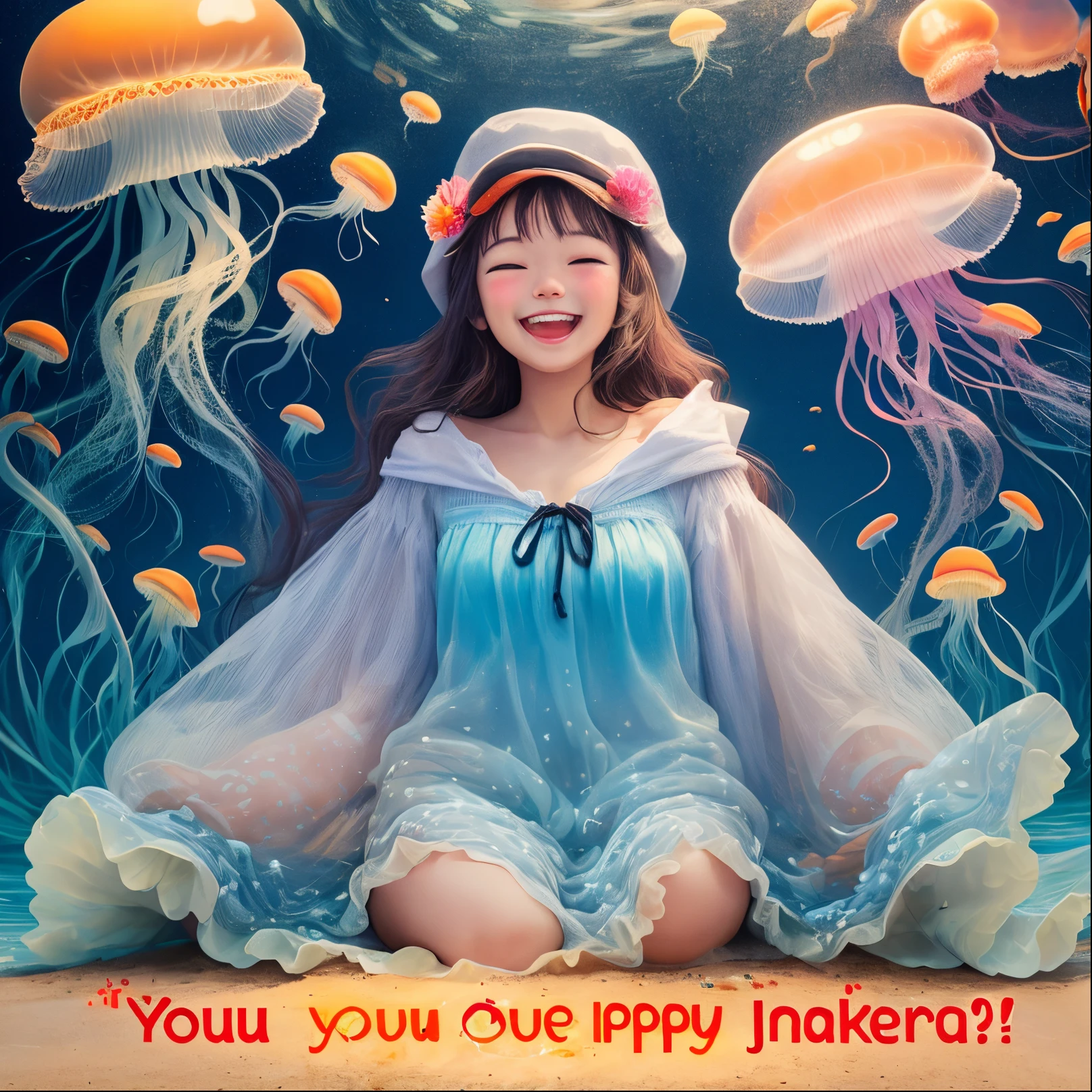 can you create an image of a happy jellyfish