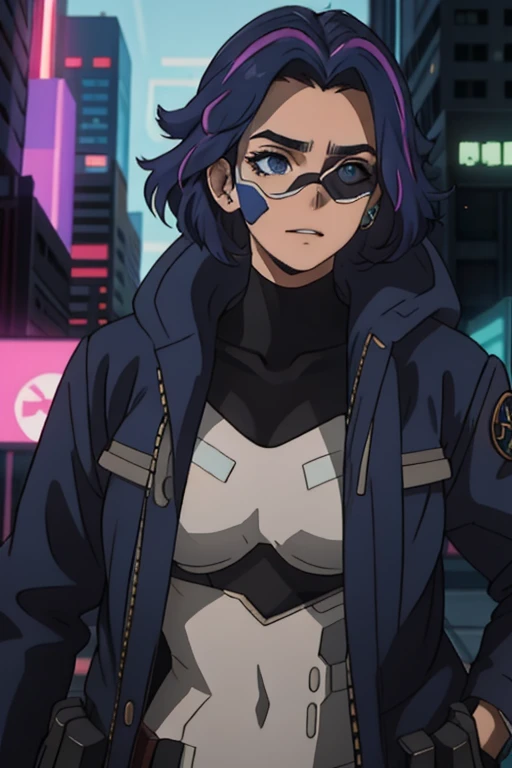 ursa major as a vigilante in her early 20s in a cyberpunk setting