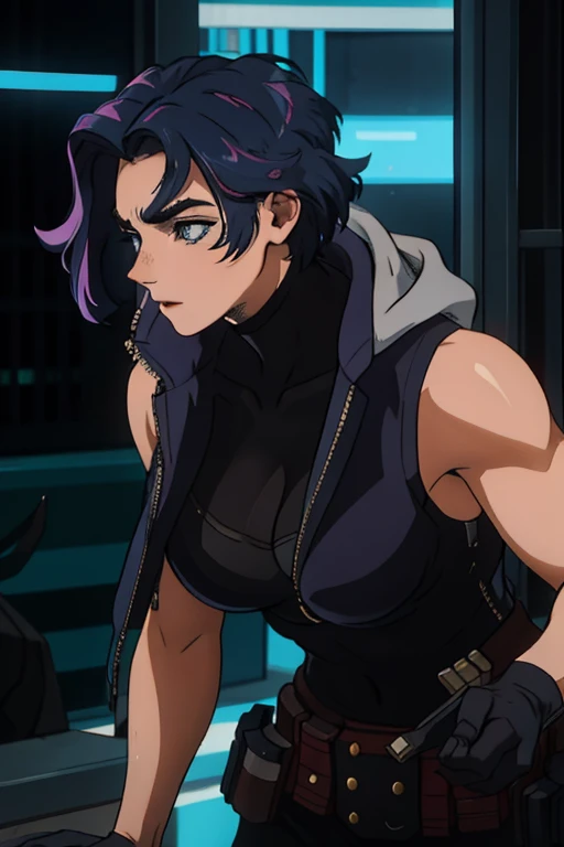 ursa major as a vigilante in her early 20s in a cyberpunk setting