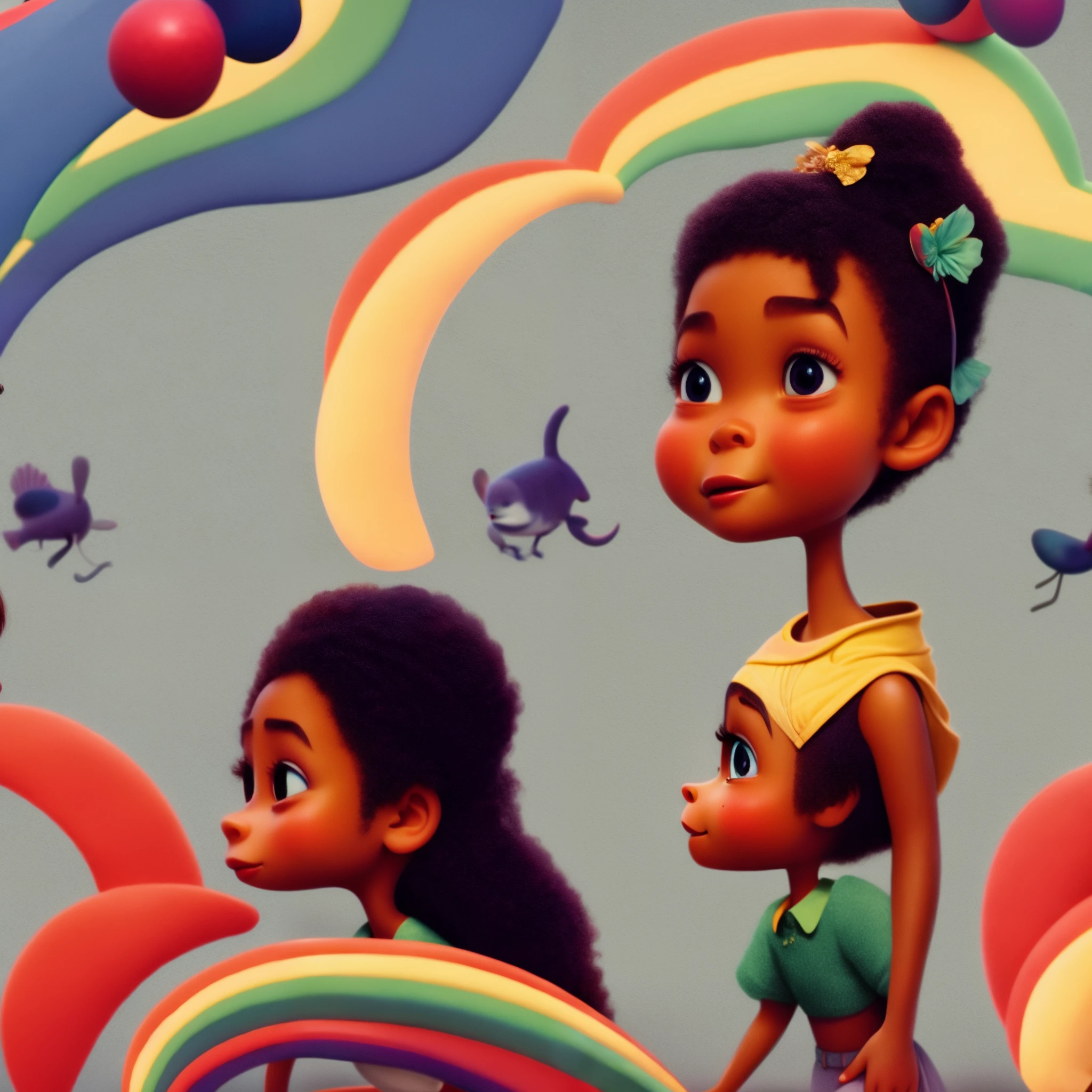 Um poster de filme da pixar sobre ( pele clara, dentes separados). O estilo deve ser inspirado em filmes da Pixar, with the well-detailed expressions and vibrant colors.