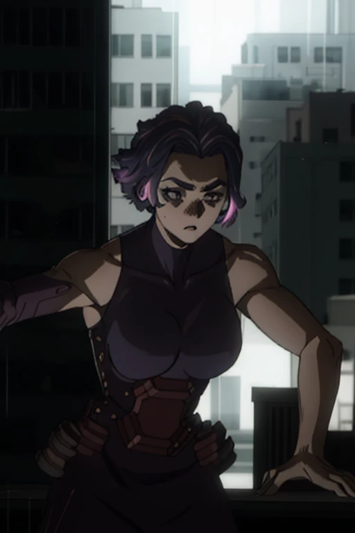 ursa major as a vigilante in her early 20s in a cyberpunk setting