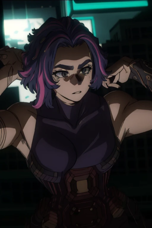 ursa major as a vigilante in her early 20s in a cyberpunk setting