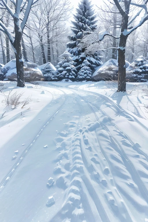 (blizzard,snowstorm,heavy snow:1.2),winter wonderland,frozen landscape,sparkling snowflakes,snow-covered trees,quiet and peaceful atmosphere,cold and crisp air,icy ground(,footprints in the snow),soft and fluffy snow,gentle snowfall,blue and white color palette,subtle natural lighting.