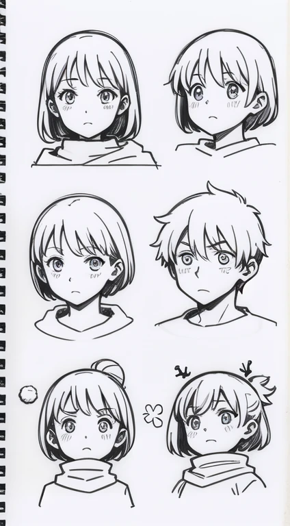 (Sketch) (Manga style) Christmas objetcs, ((doodles)), simple background
