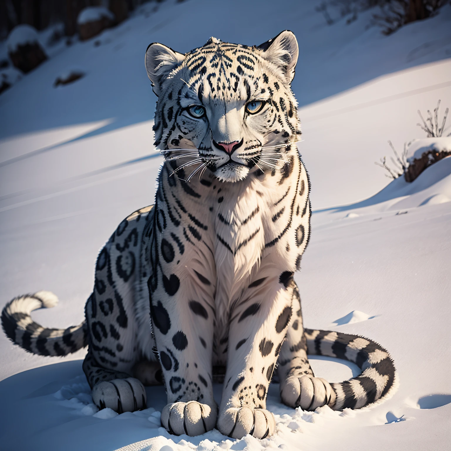 snow leopard, masterpiece, best quality, super detail