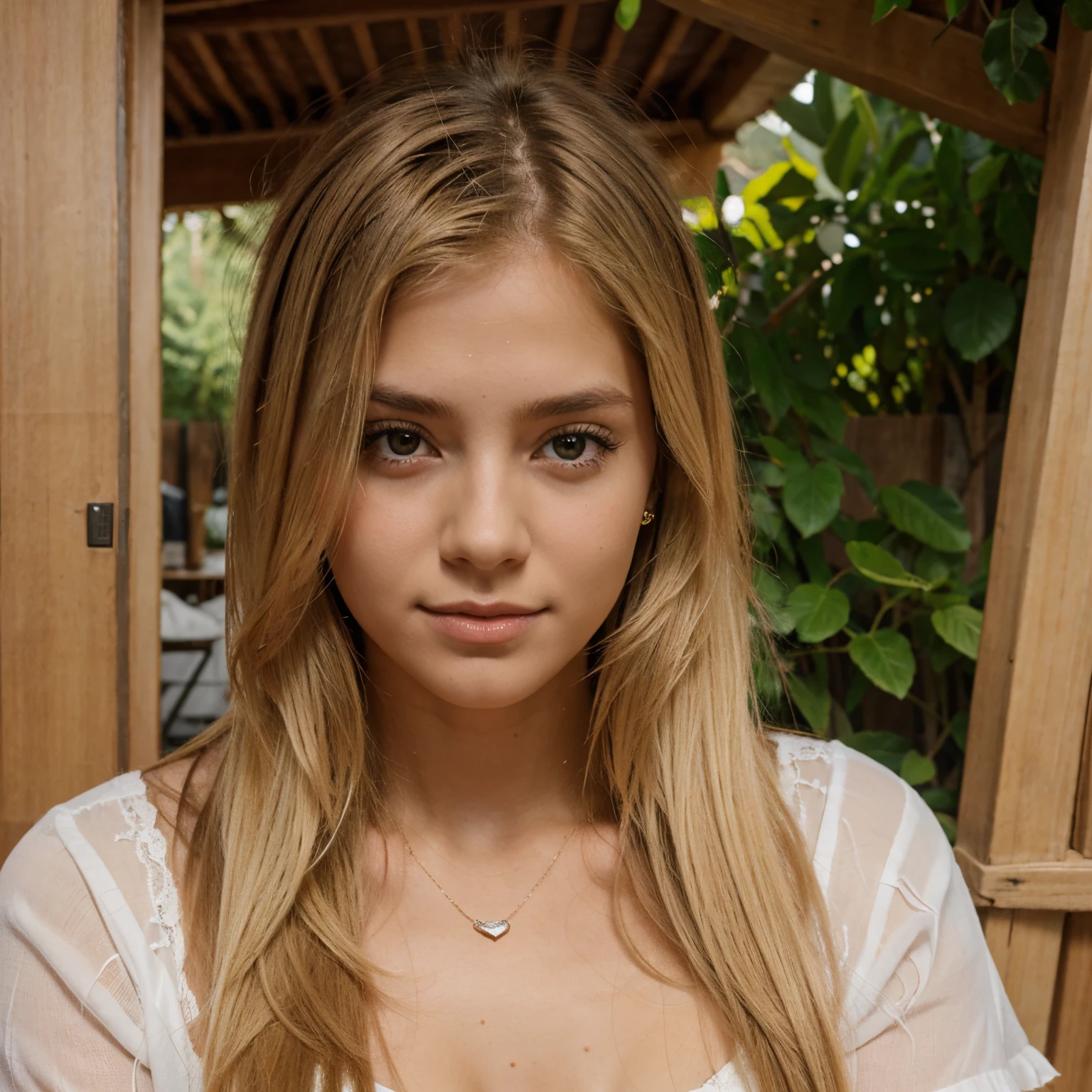 masterpiece, ultra realistic, proto profesional. Create an ultra-realistic image, in the highest resolution possible, of a beautiful 20-year-old girl with blonde hair. The image must have extremely sharp skin details, making it look like a real photograph. The eyes should be perfect, with a natural shine; eyelashes detailed and well-defined; eyebrows symmetrical and well-shaped; lips perfectly shaped and of a natural tone; and a nose proportional and without imperfections. The facial features should be well-marked and defined.