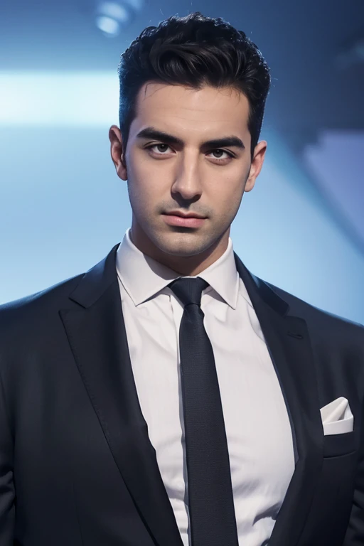 Arafed man in suit and tie facing front with microphone, solid background, George Doutsiopoulos, edin durmisevic, Riccardo Federici placeholder image, Pete Morbacher, Alex Miranda, Jonathan Zawada, David Checkout, eloy morales, Mike Stoklasa, Joel Torres, andrew gonzalez, Sam Nassour, Imagen de perfil