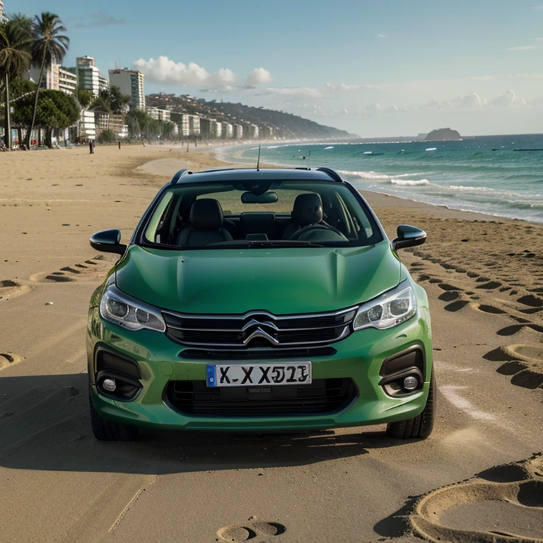 Carro importado, French from the 99s of the brand Citroen Model Xsara, Xsara Paris Dakar, Xsara Green, carro VTs, Xsara exclusive verde rodas estrela, French car on Copacabana beach