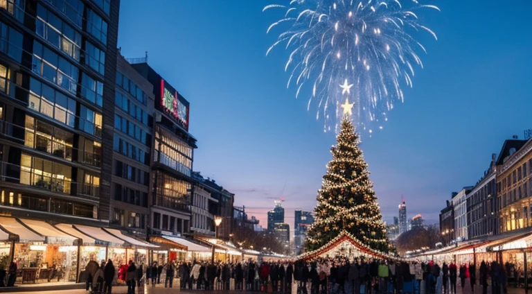 December,New Year’s Day,festivity,city scenery