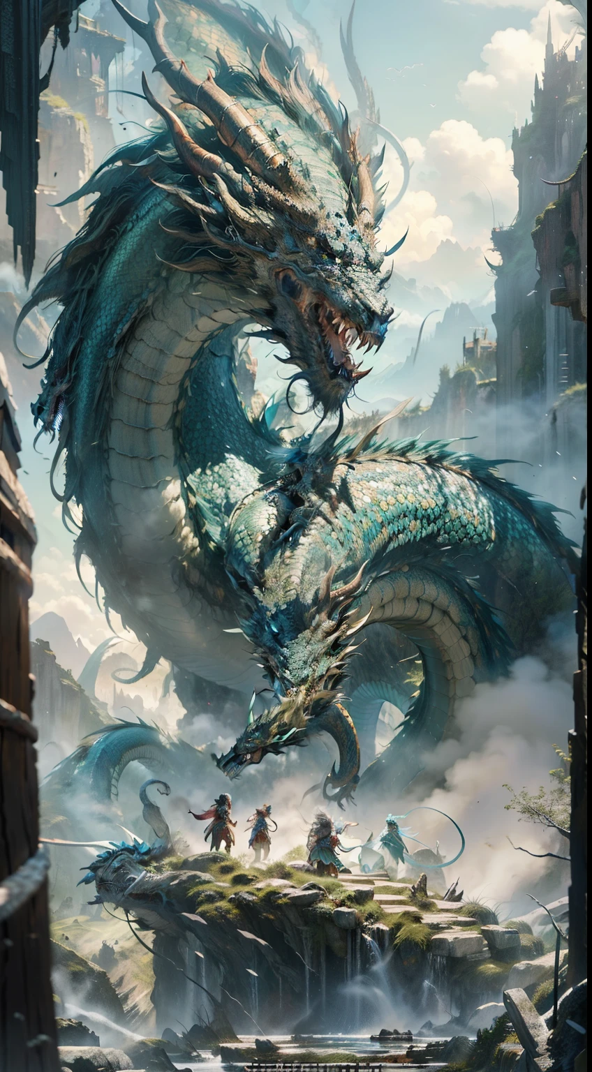 1dragon lower its head, gently, epic fantasy card game art, highly detailed fantasy art, detailed digital 2d fantasy art, epic fantasy artwork, detailed fantasy art, epic fantasty card game art, Dungeons&Dragons Fantasy Art, hyperrealistic d & d fantasy art, symmetrical spectacular fantasy art, cyborg dragon portrait