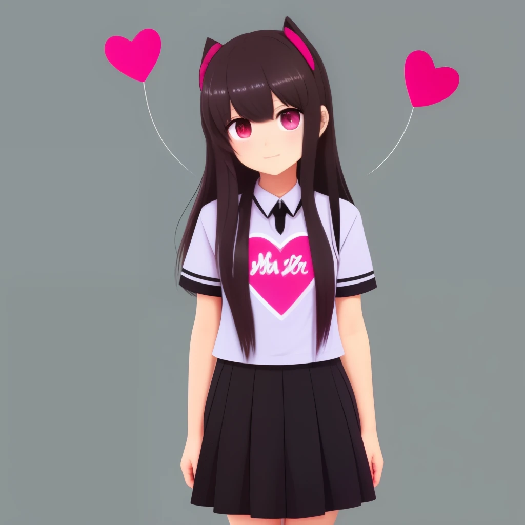 Loli with hearts in her eyes while standing back